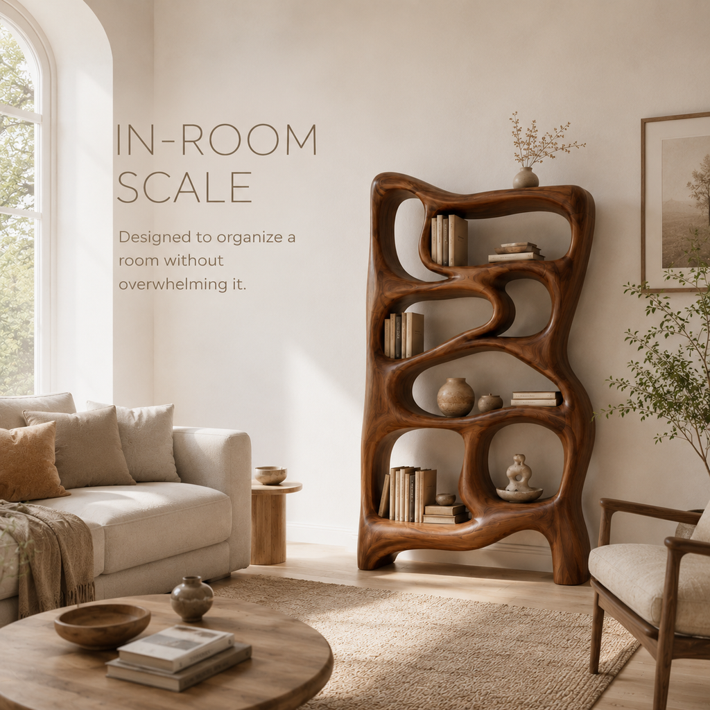 Alden Curved Wood Bookshelf - product image 04