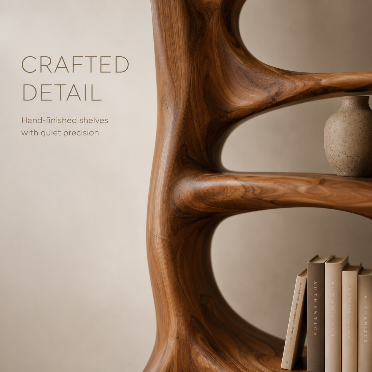 Alden Curved Wood Bookshelf - product image 06