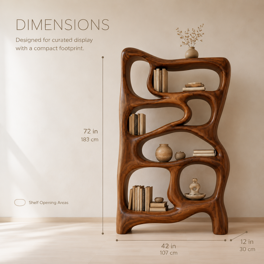 Alden Curved Wood Bookshelf - product image 08