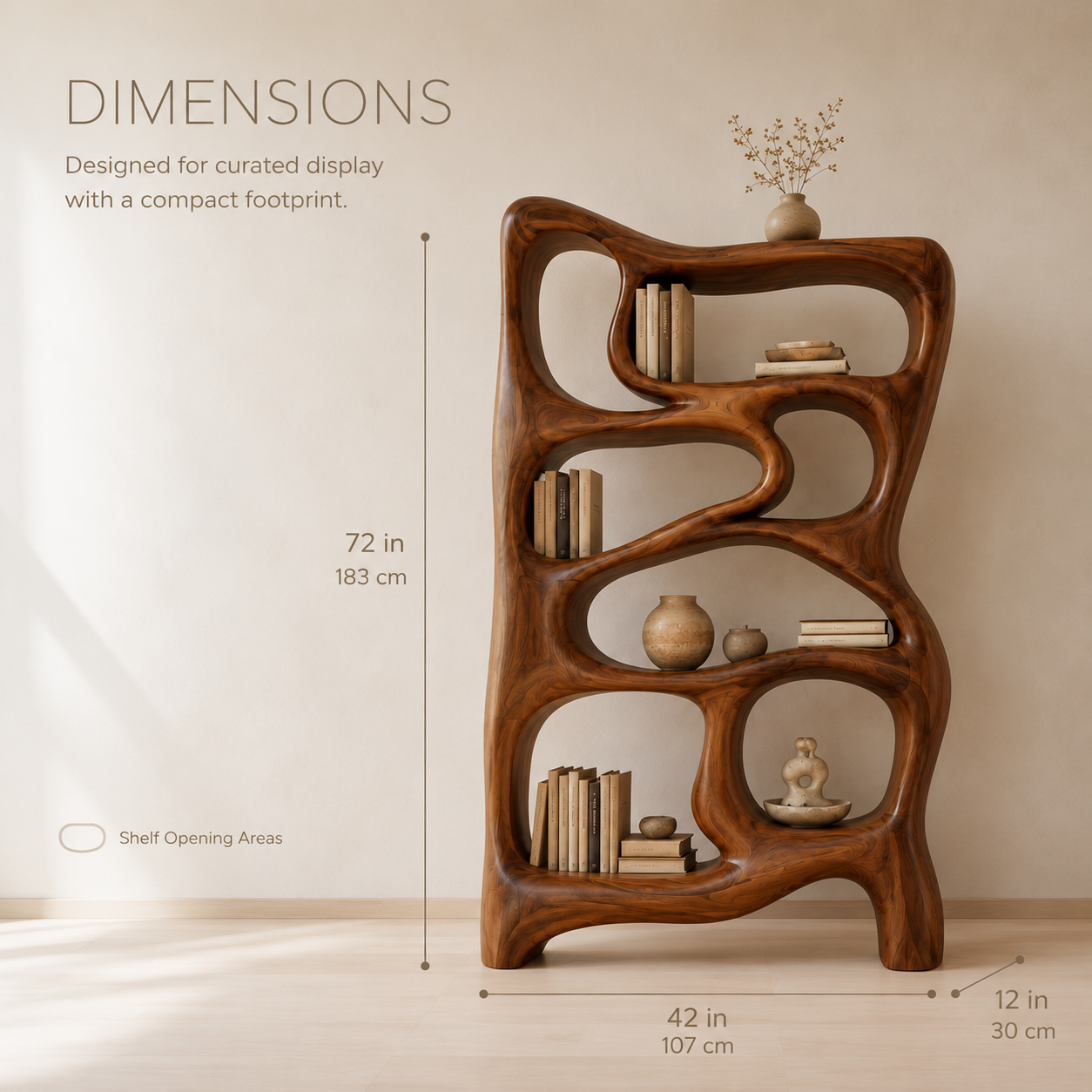 Alden Curved Wood Bookshelf - product image 08