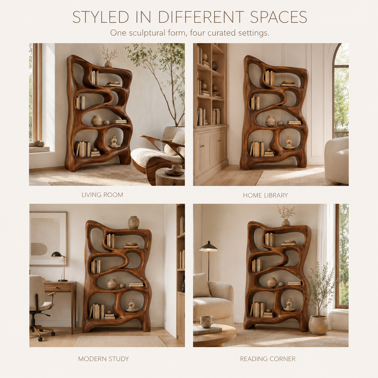 Alden Curved Wood Bookshelf - product image 10