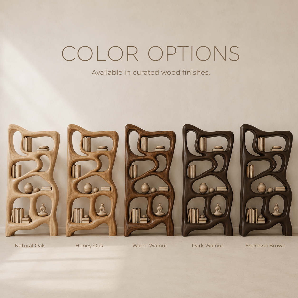 Alden Curved Wood Bookshelf - product image 11