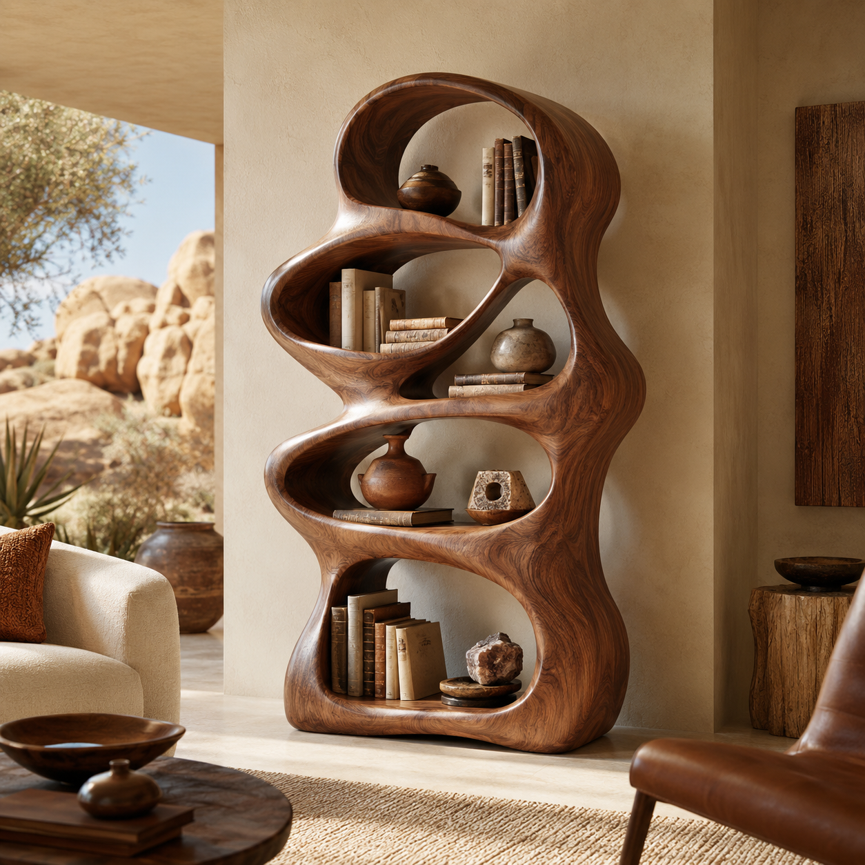 Brisa Sculptural Bookcase - main view