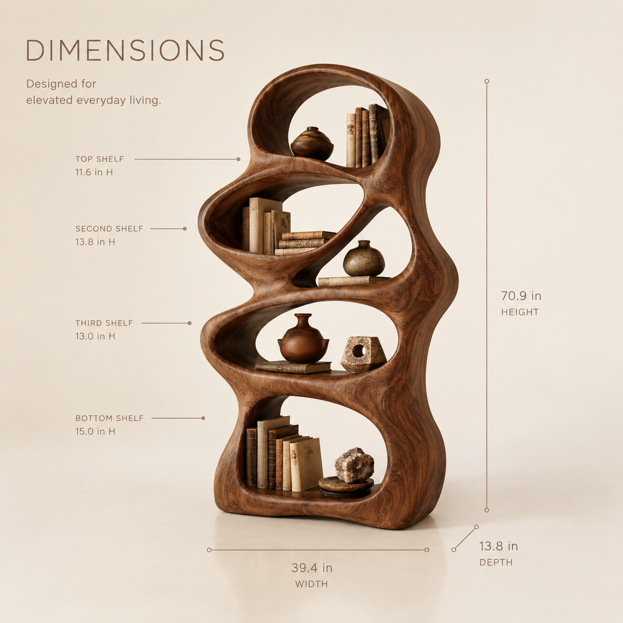 Brisa Sculptural Bookcase - product image 08