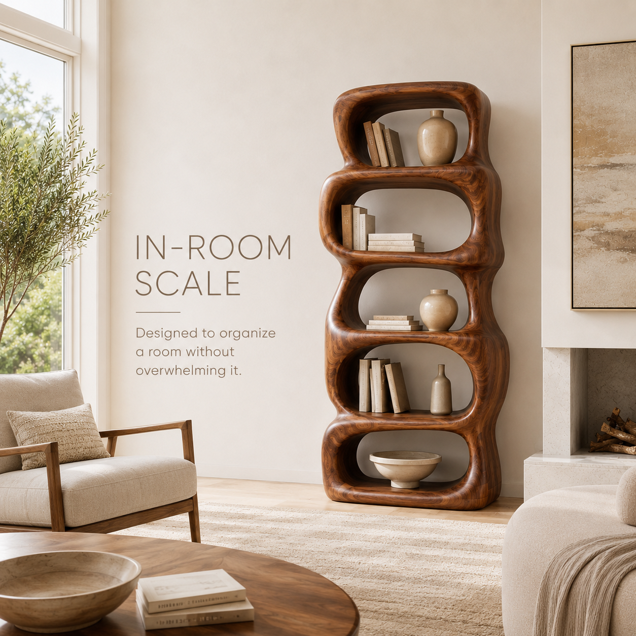 Marin Curved Display Bookshelf - product image 04