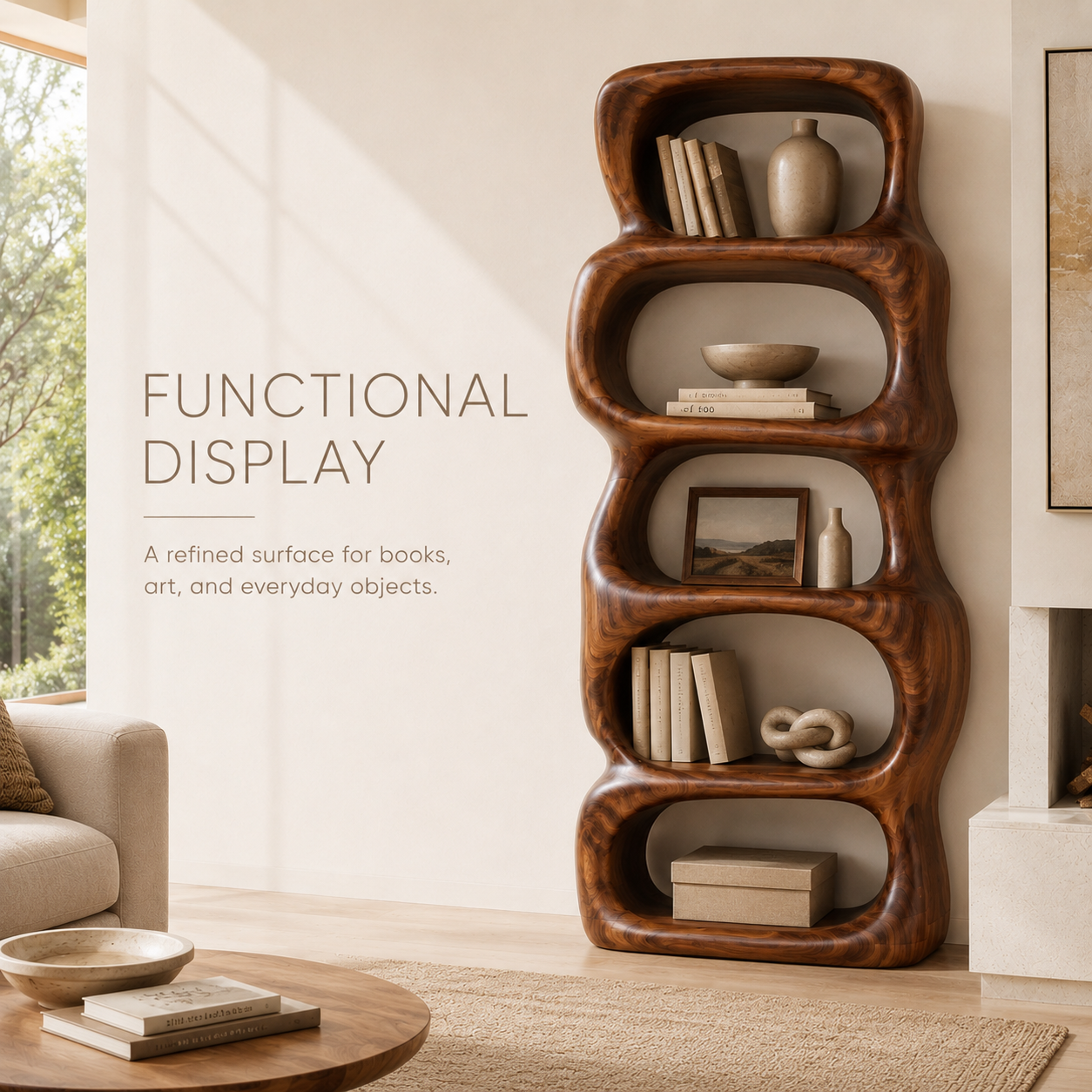 Marin Curved Display Bookshelf - product image 07