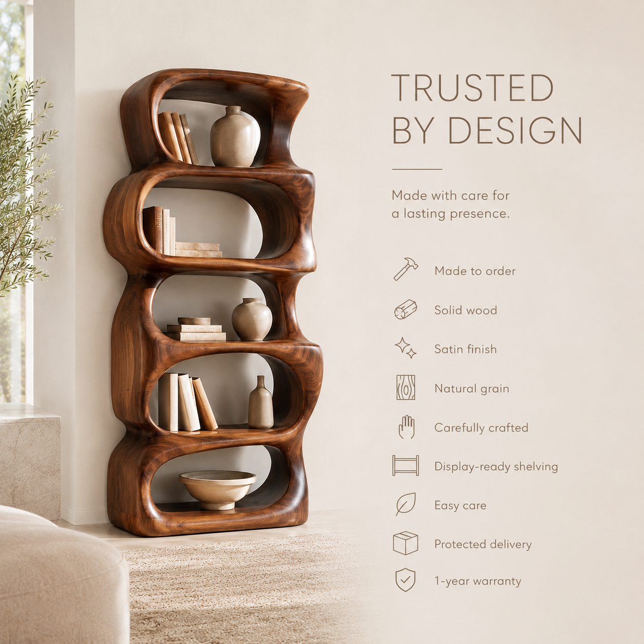Marin Curved Display Bookshelf - product image 09