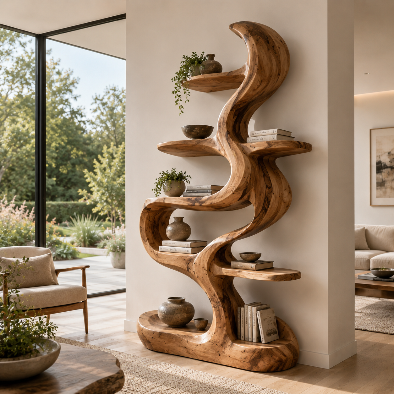 Veyra Soft Curve Bookshelf - main view