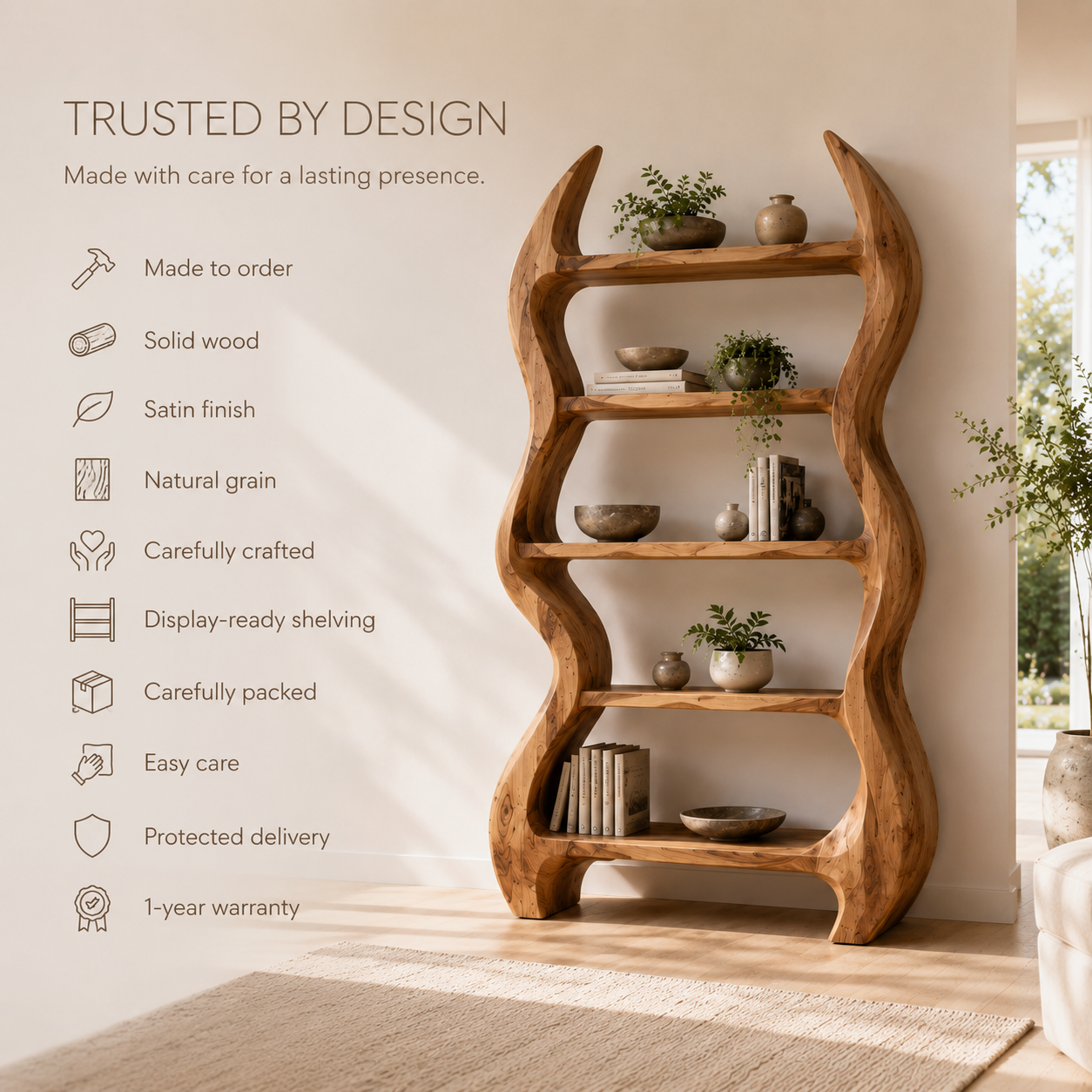 Nolan Arc Wood Bookshelf - product image 09