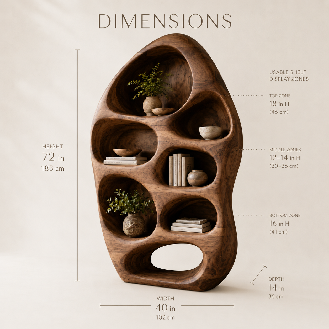 Liora Warm Walnut Bookshelf - product image 08