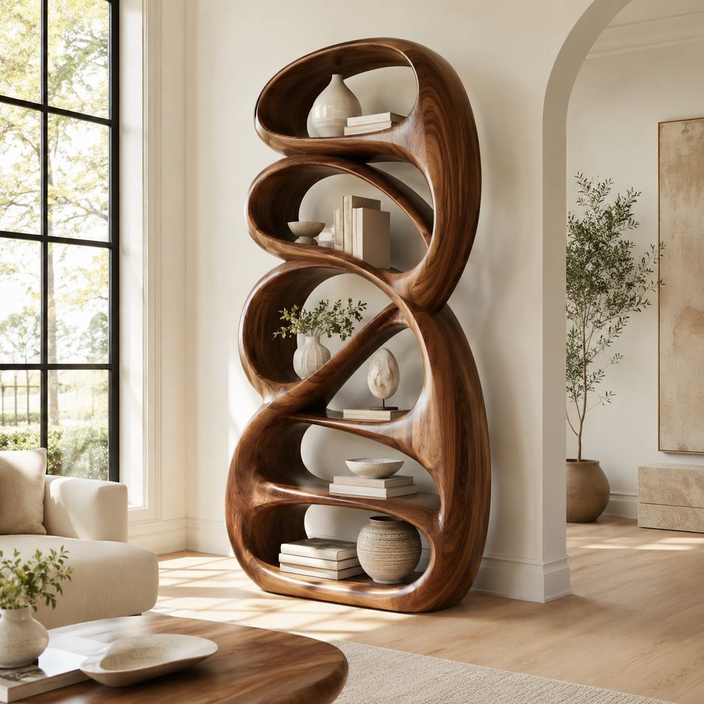 Aurelle Sculptural Bookshelf - main view