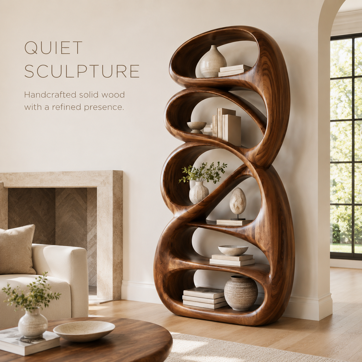 Aurelle Sculptural Bookshelf - product image 02