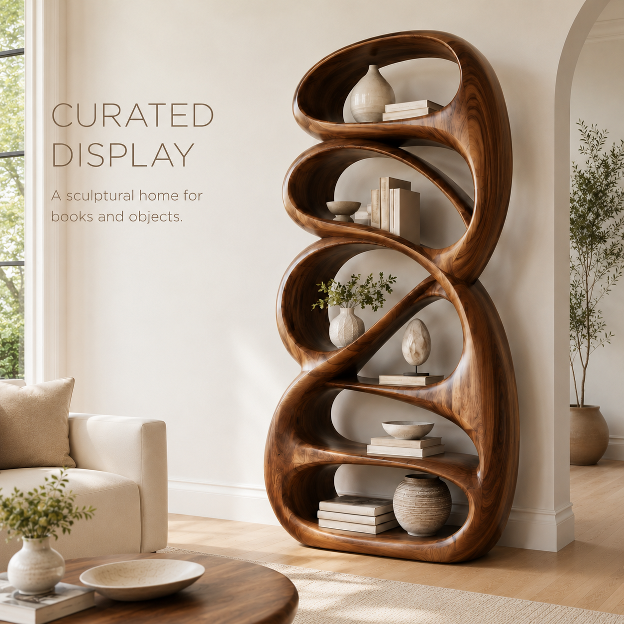 Aurelle Sculptural Bookshelf - product image 07