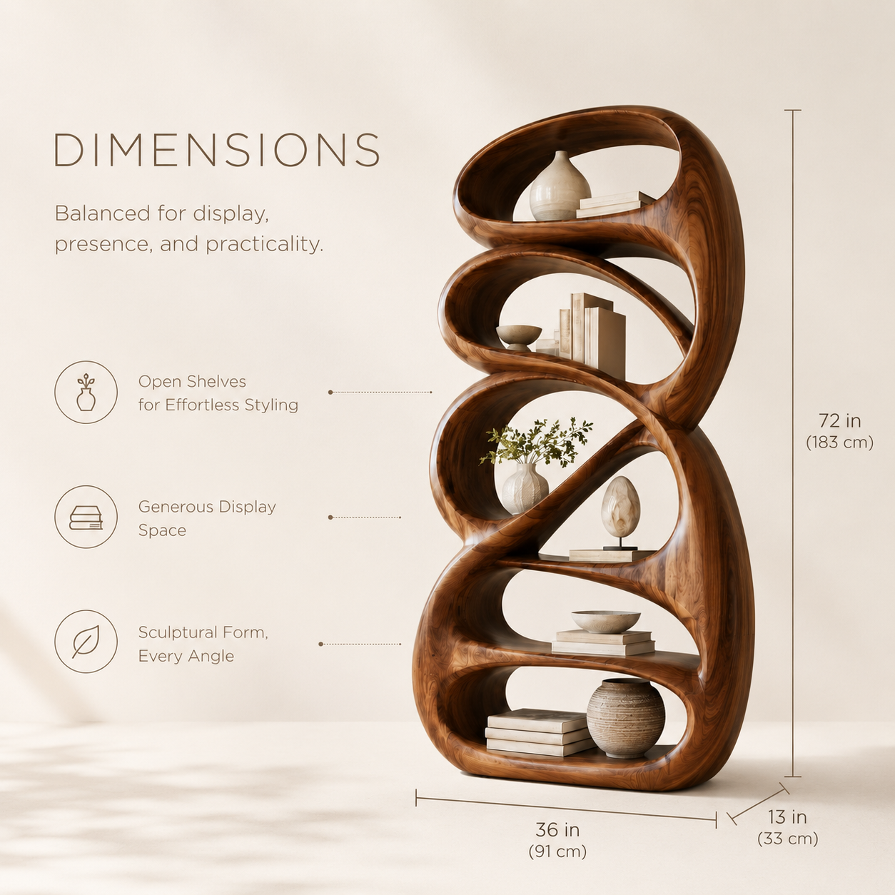 Aurelle Sculptural Bookshelf - product image 08