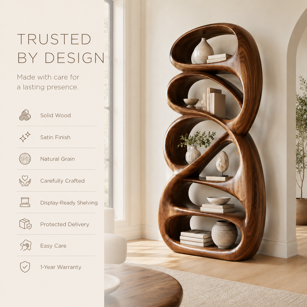 Aurelle Sculptural Bookshelf - product image 09