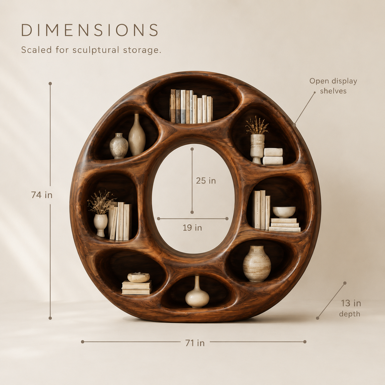 Soren Rounded Bookcase - product image 09