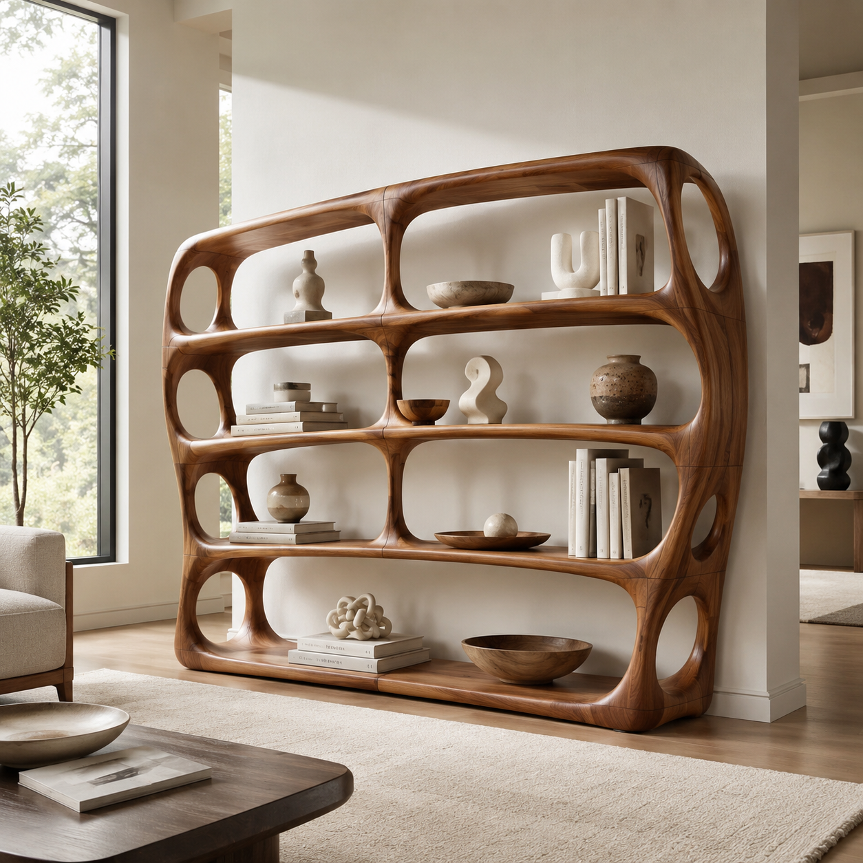 Liora Warm Walnut Bookshelf - main view