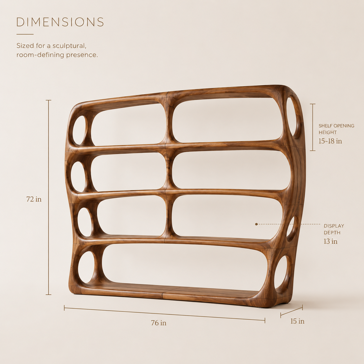 Liora Warm Walnut Bookshelf - product image 08