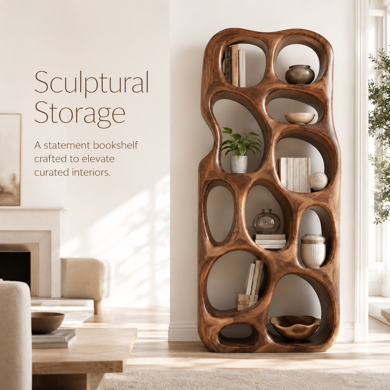 Celine Warm Modern Bookshelf - product image 02