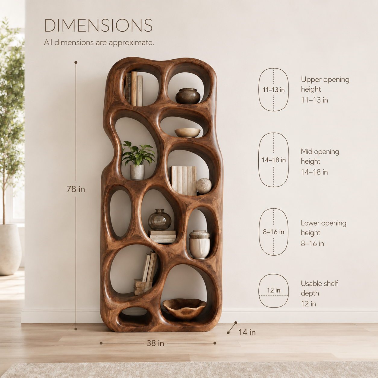 Celine Warm Modern Bookshelf - product image 08