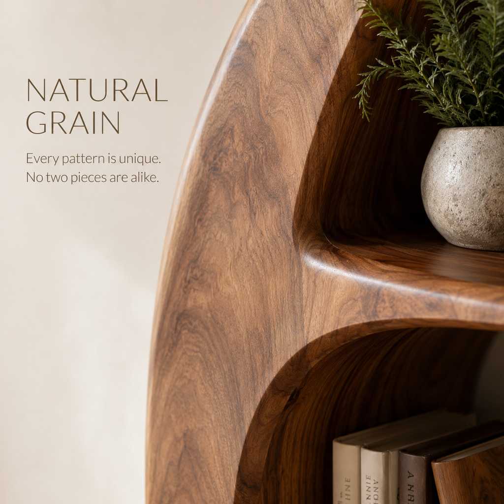 Alden Curved Wood Bookshelf - product image 05