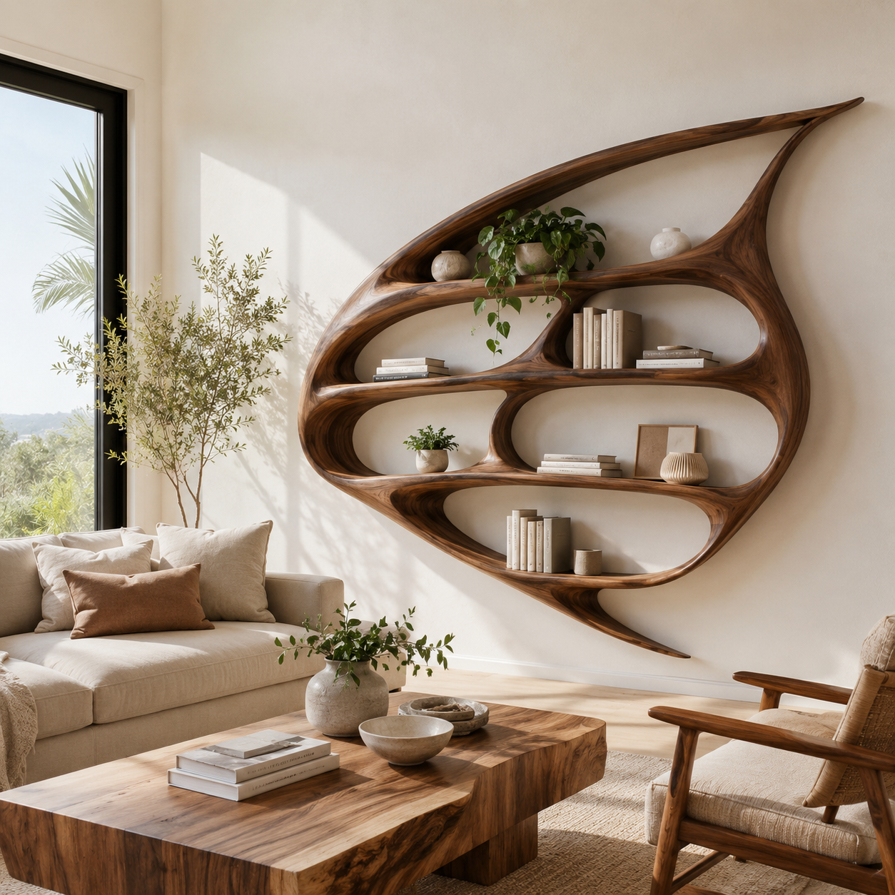 Brisa Sculptural Bookcase - main view