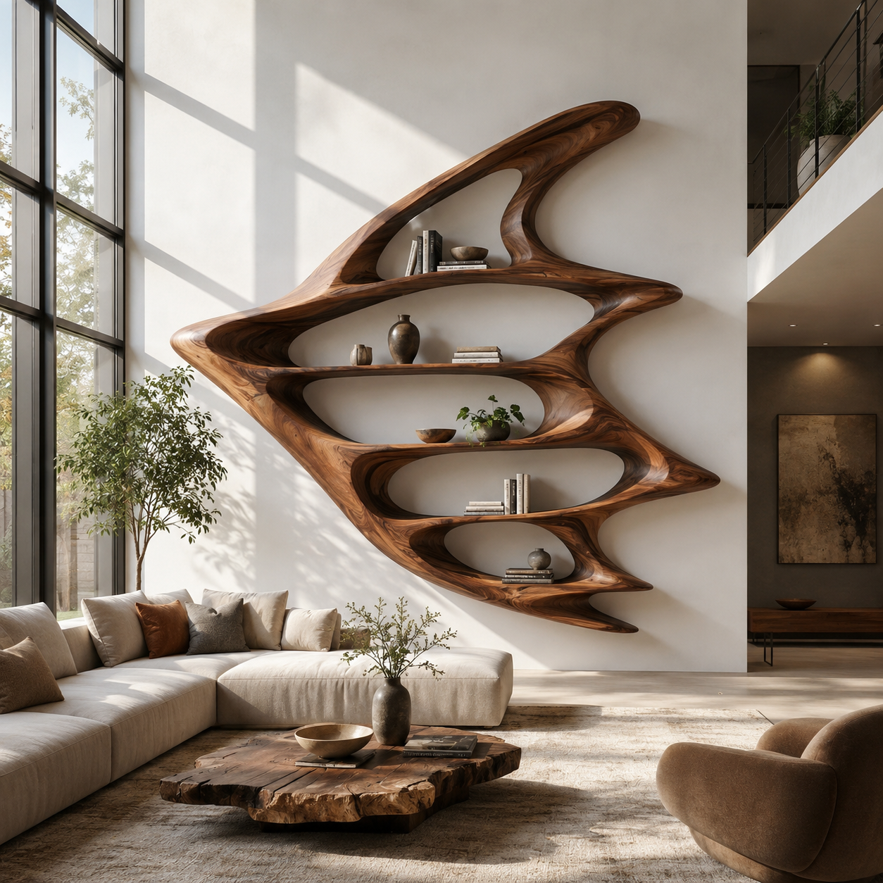 Aurelle Sculptural Bookshelf - main view