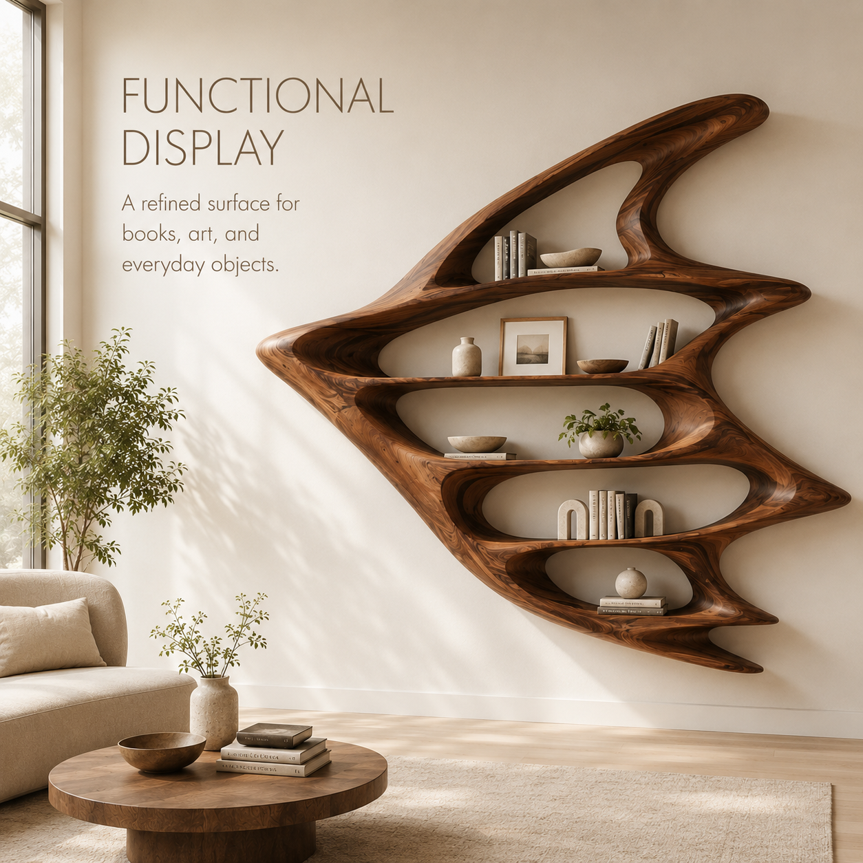Aurelle Sculptural Bookshelf - product image 07