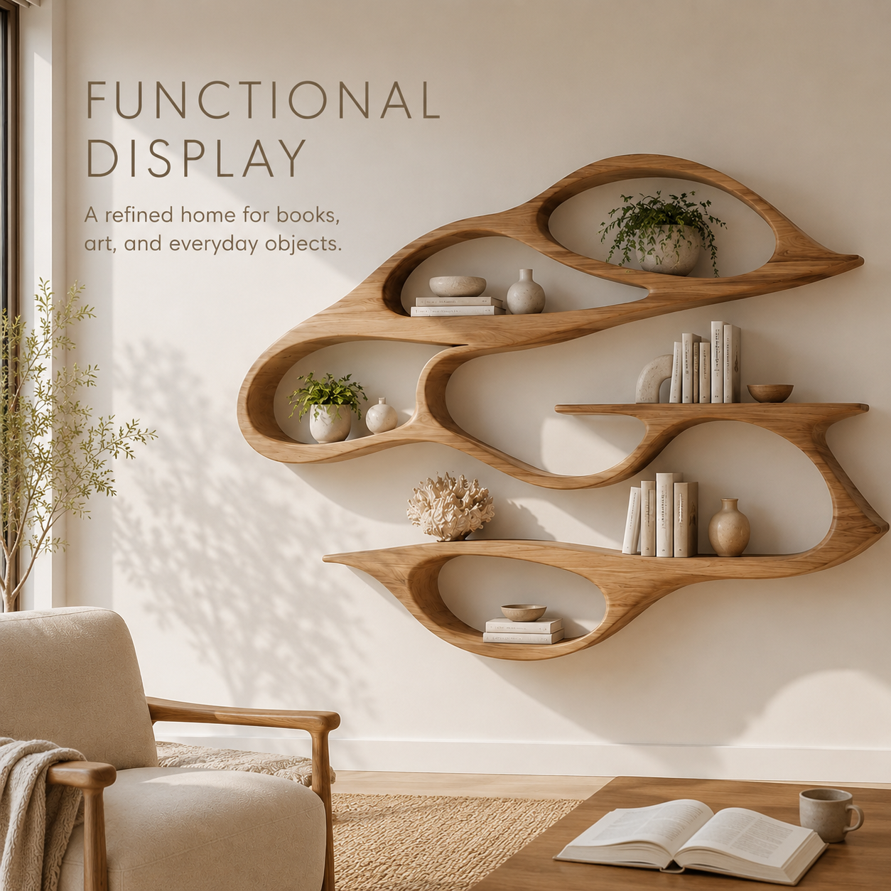 Marin Curved Display Bookshelf - product image 07