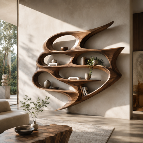 Veyra Soft Curve Bookshelf - main view