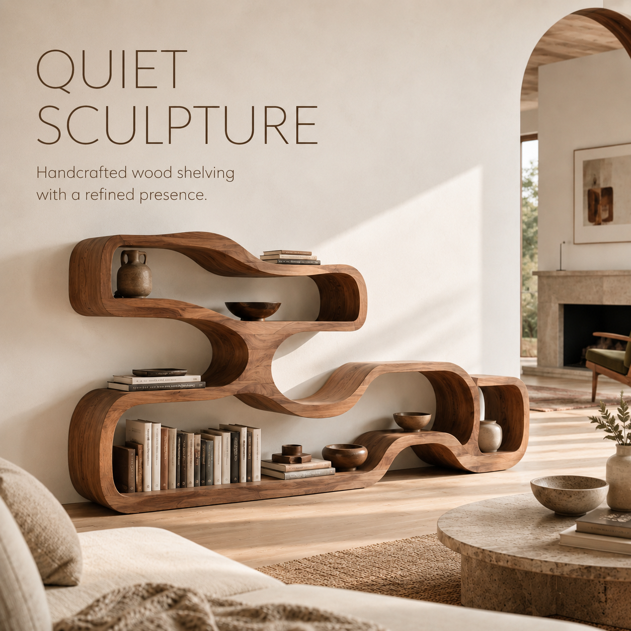 Selene Rounded Library Bookshelf - product image 02