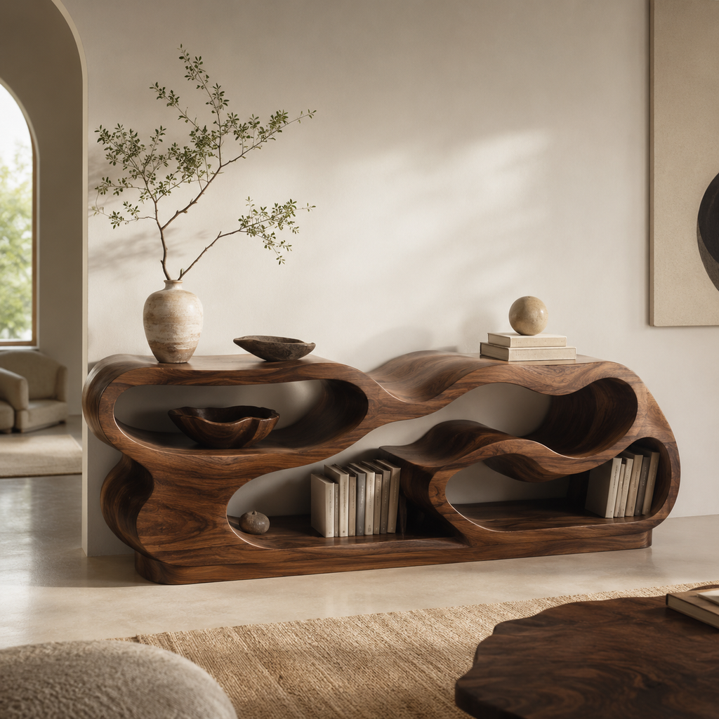 Celine Warm Modern Bookshelf - main view