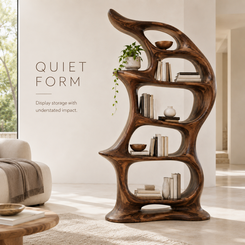 Alden Curved Wood Bookshelf - product image 03