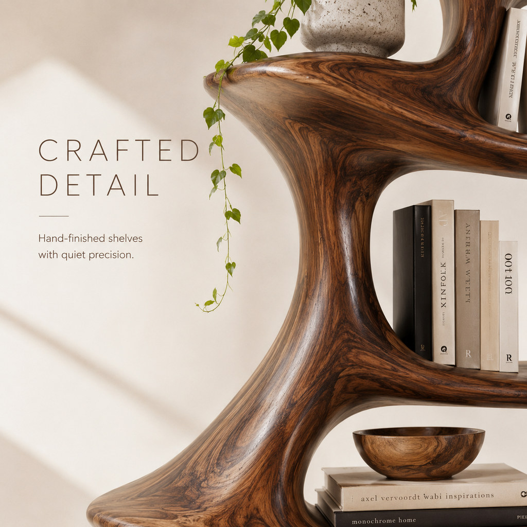 Alden Curved Wood Bookshelf - product image 06