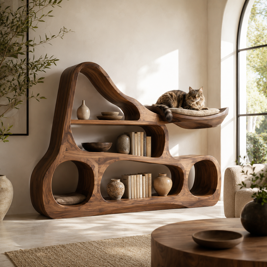 Veyra Soft Curve Bookshelf - main view