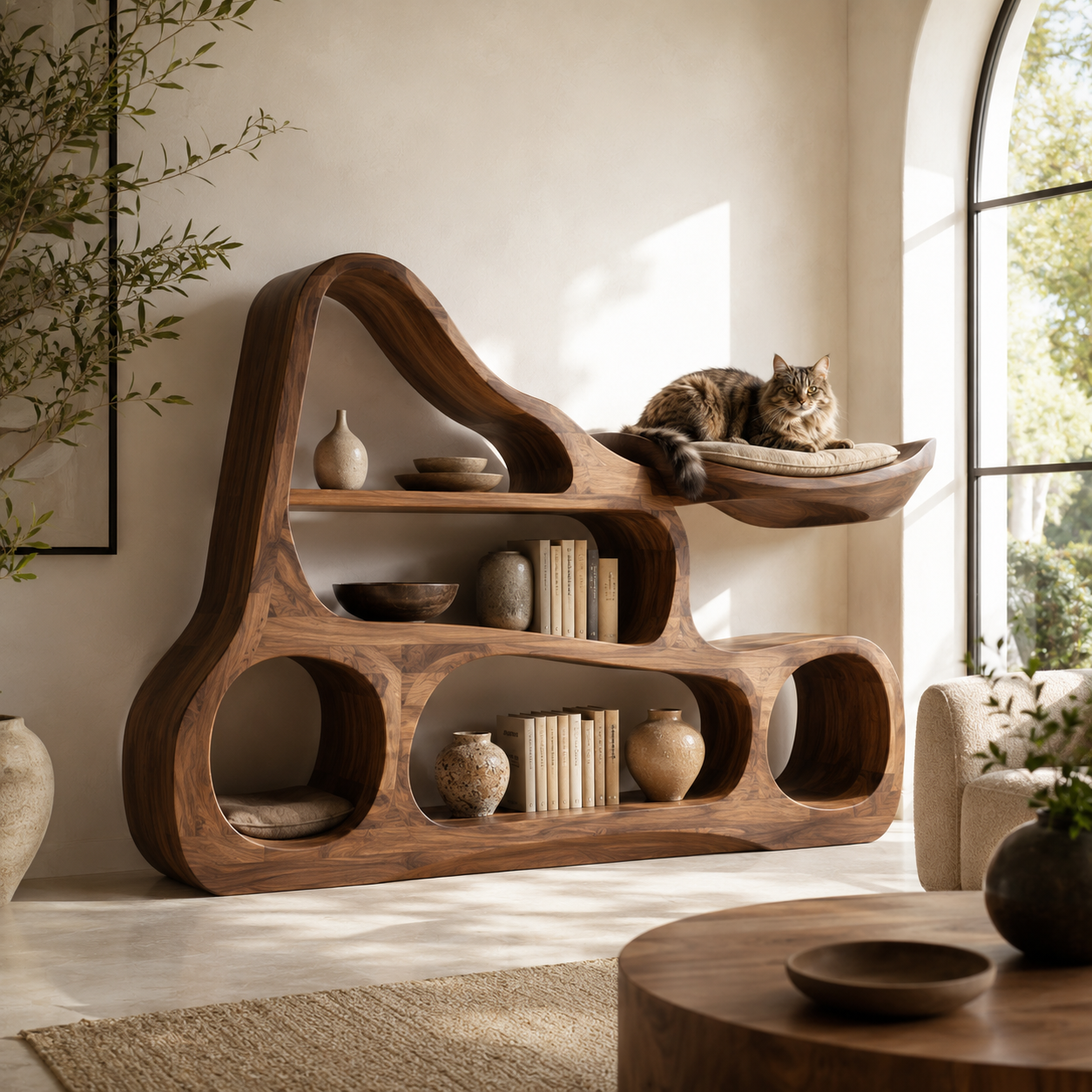 Veyra Soft Curve Bookshelf - main view