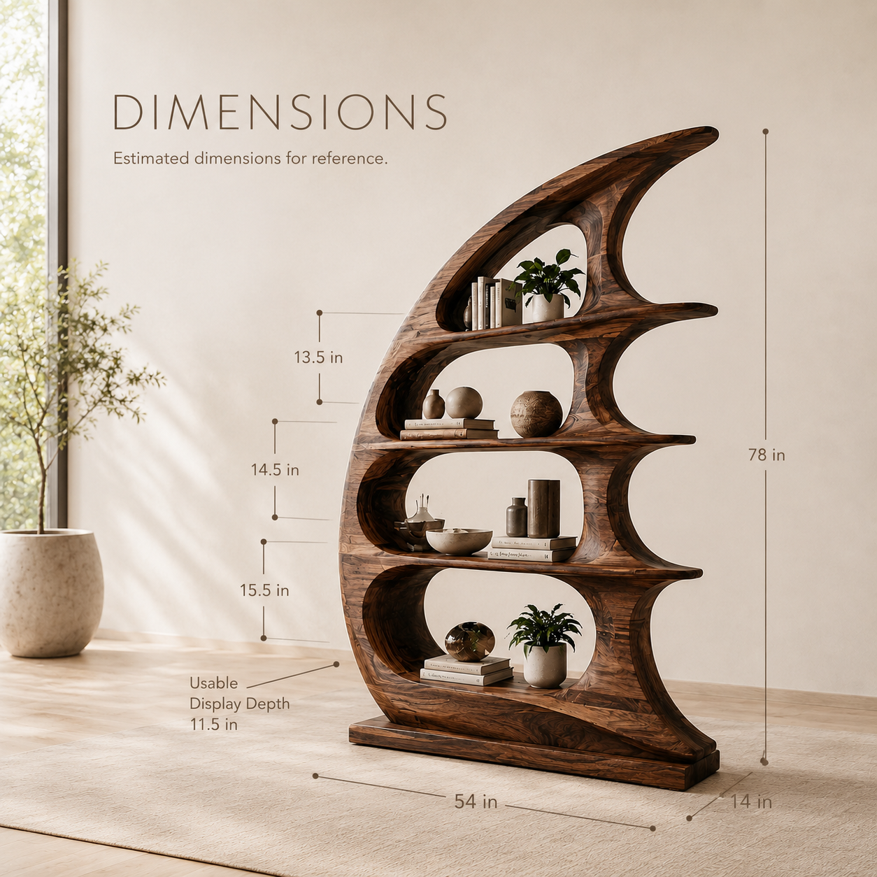 Nolan Arc Wood Bookshelf - product image 08