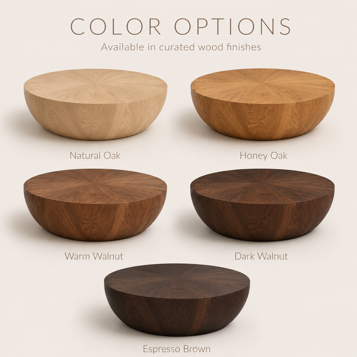 Onda Organic Wood Coffee Table - Color Options