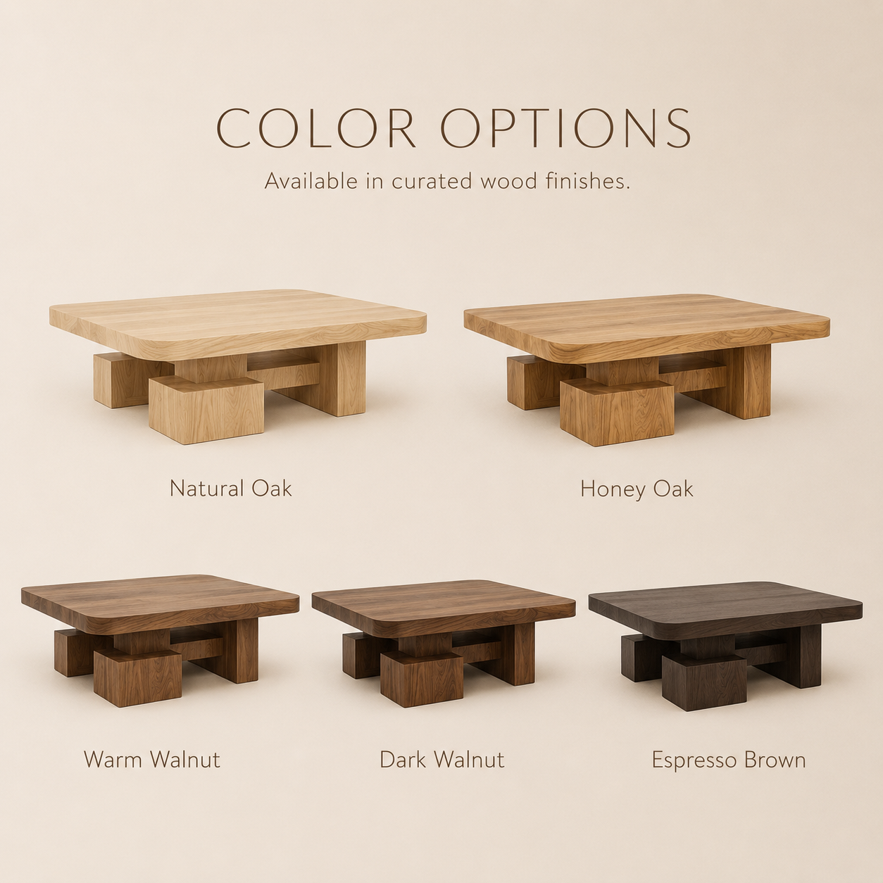 Lune Pebble Coffee Table - Color Options