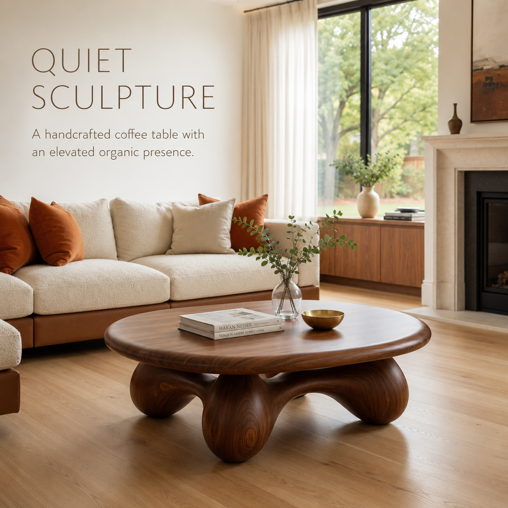 Lyra Oval Wood Coffee Table - product detail 1
