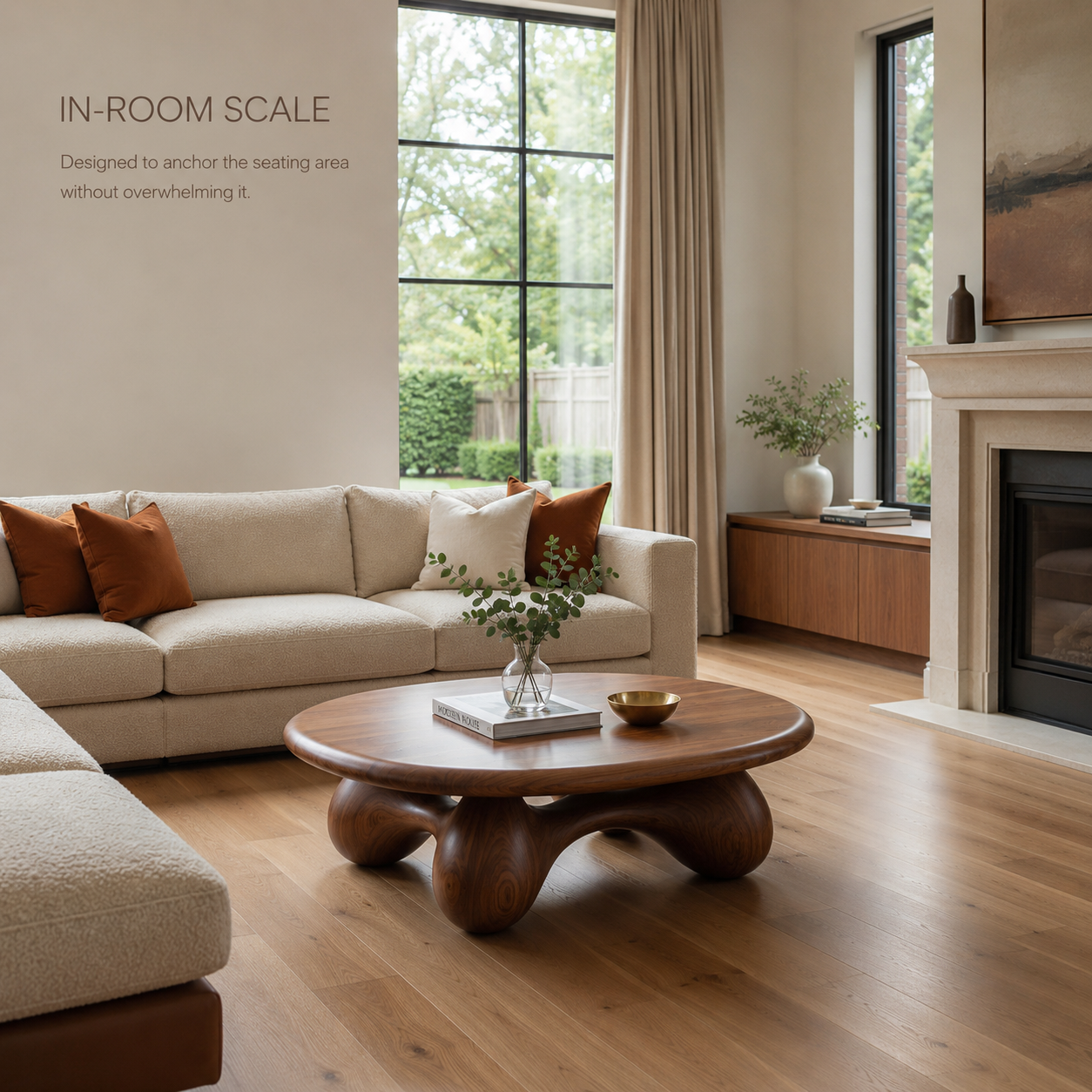 Lyra Oval Wood Coffee Table - product detail 4