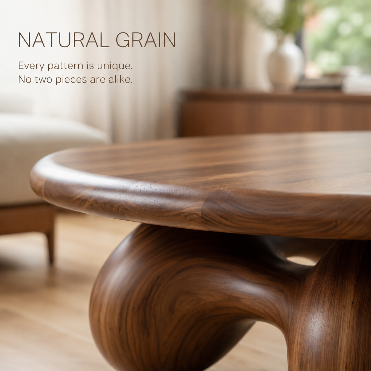 Lyra Oval Wood Coffee Table - product detail 5