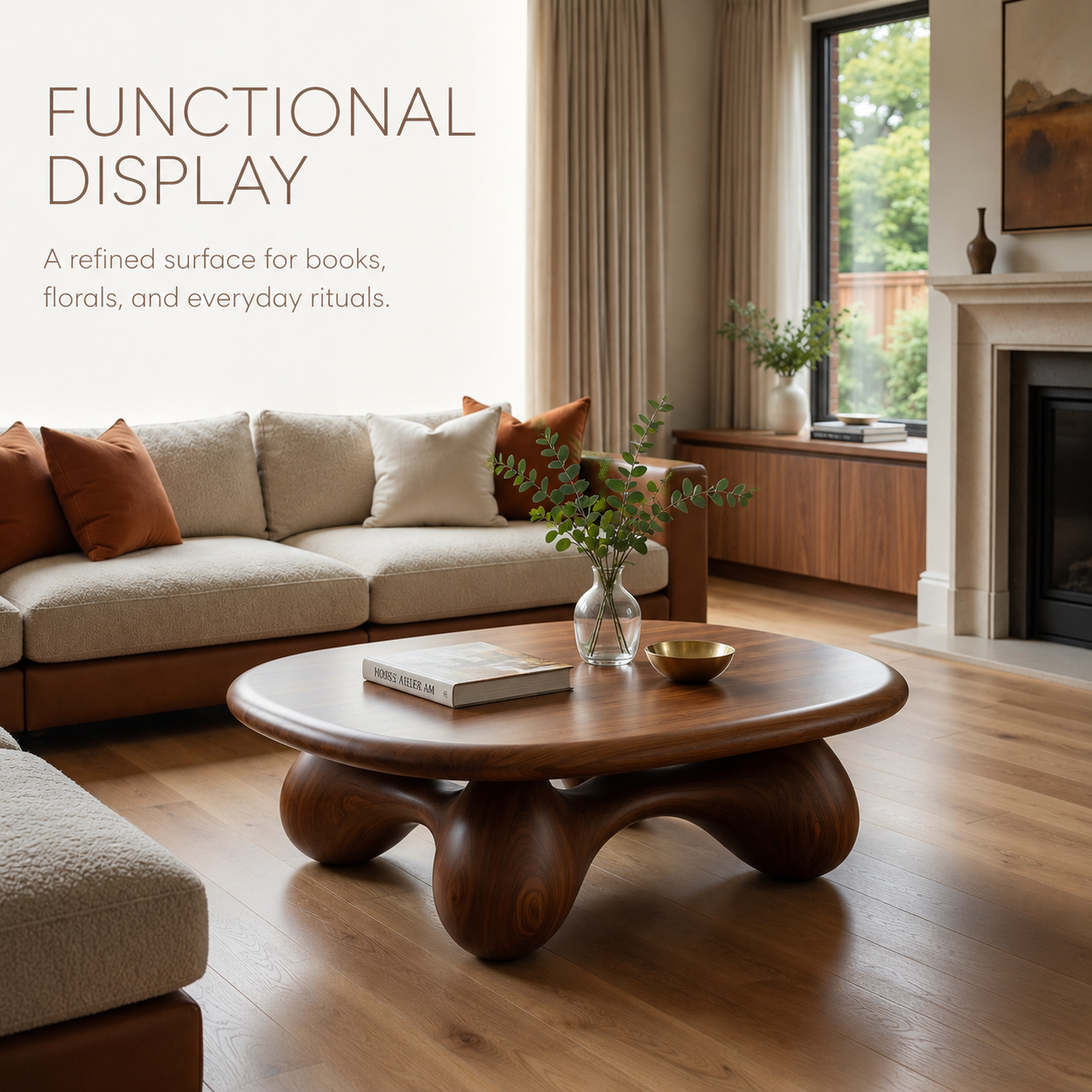 Lyra Oval Wood Coffee Table - product detail 7