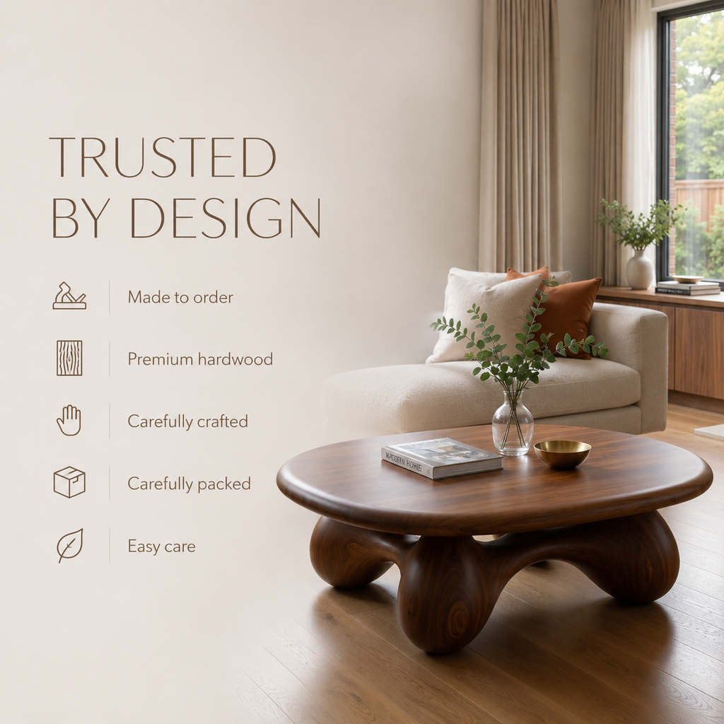 Lyra Oval Wood Coffee Table - product detail 9