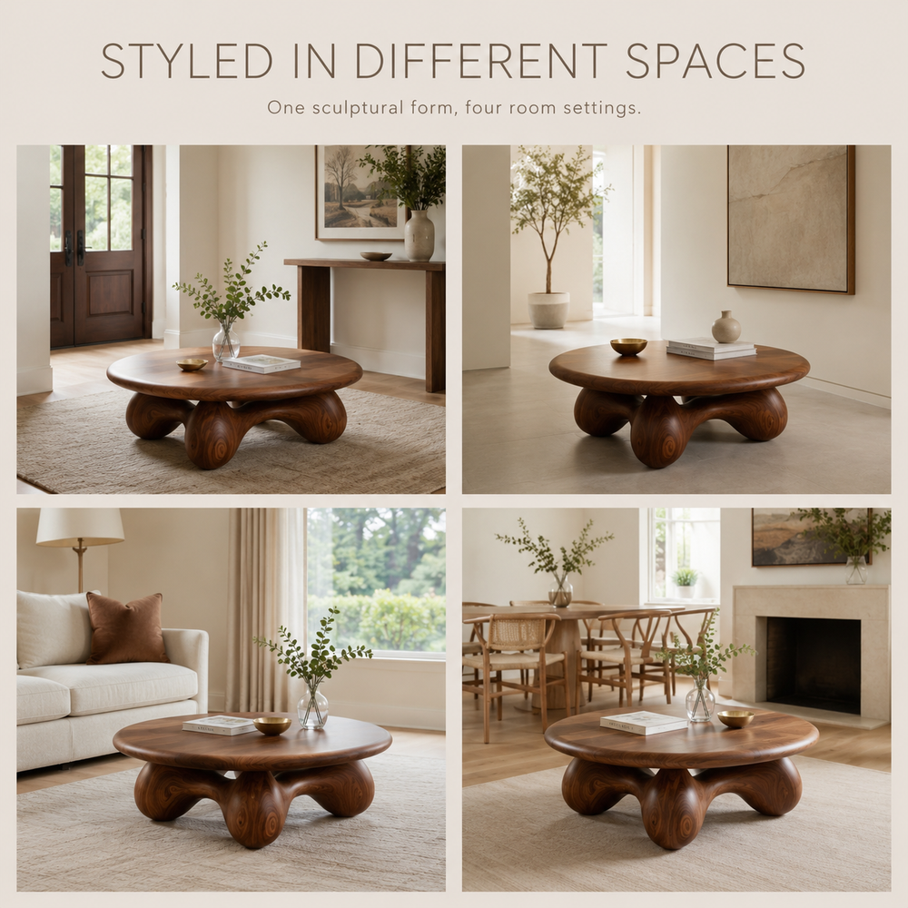 Lyra Oval Wood Coffee Table - product detail 10