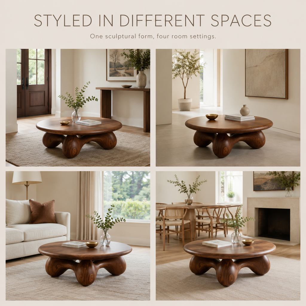 Lyra Oval Wood Coffee Table - product detail 10
