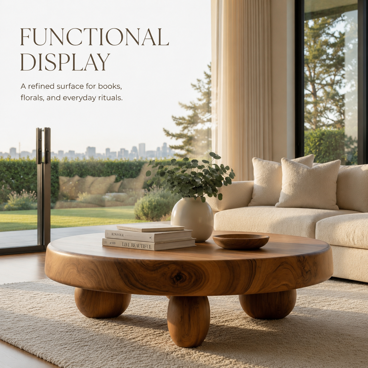 Norah Rounded Living Coffee Table - product detail 7