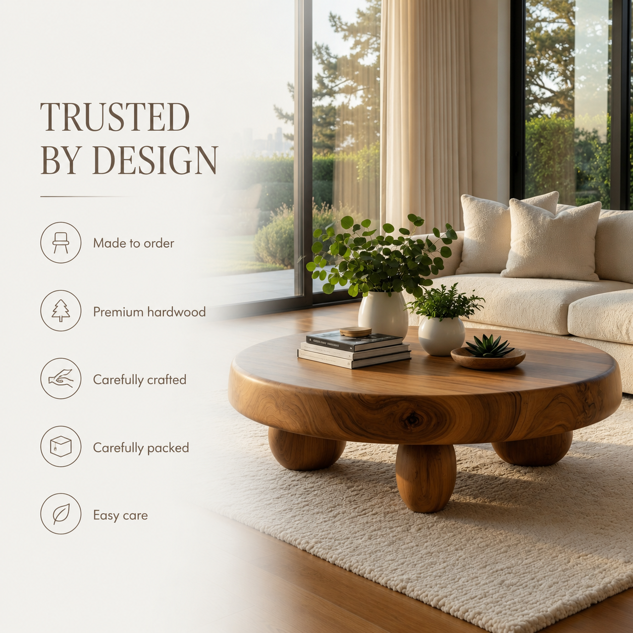 Norah Rounded Living Coffee Table - product detail 9
