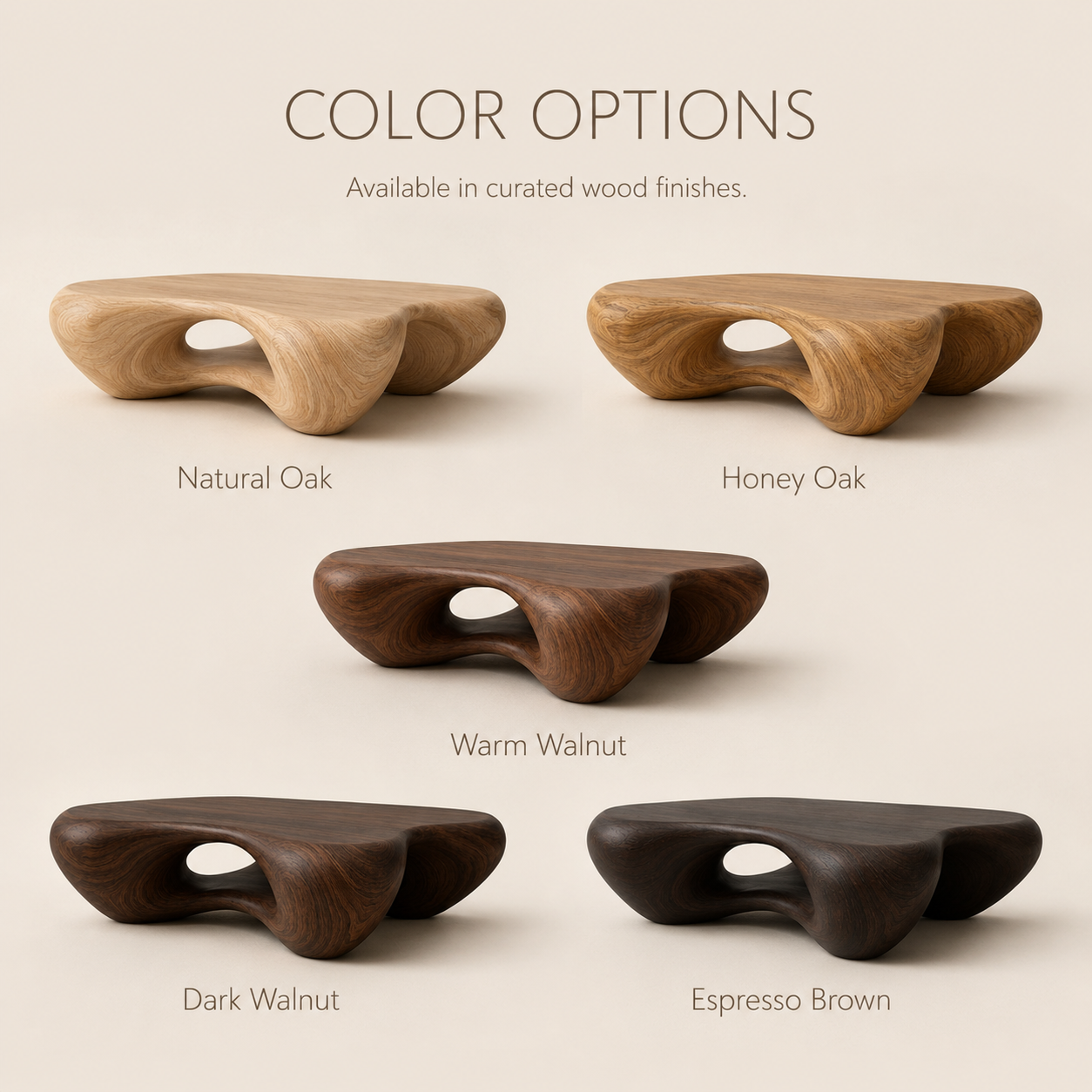 Aurea Organic Low Coffee Table - Color Options