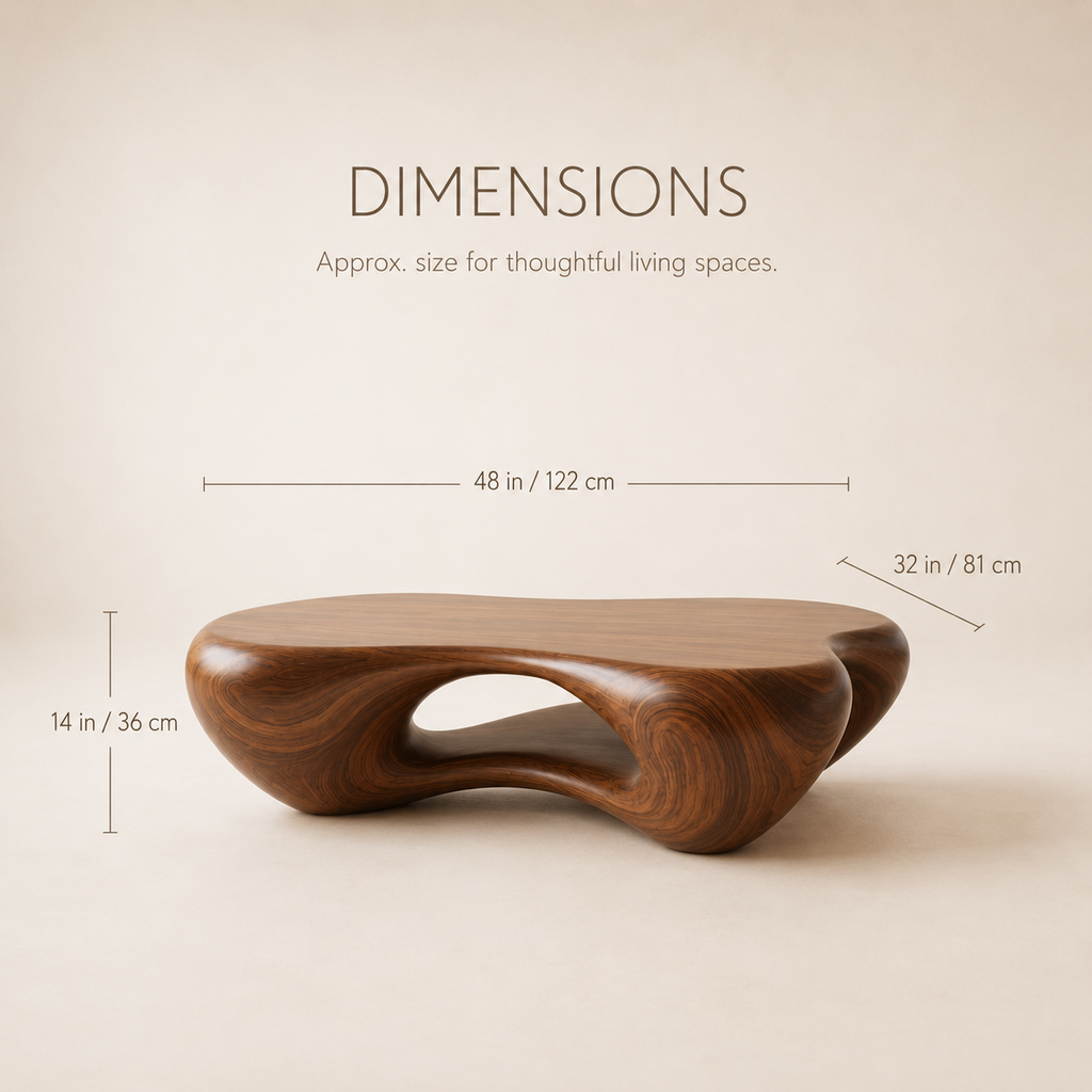Aurea Organic Low Coffee Table - Dimensions